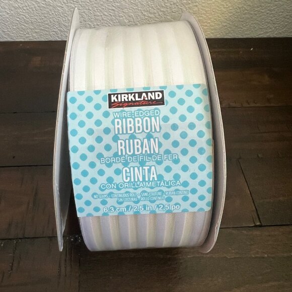 NEW! Kirkland Wire-edged Ribbon 50 YD NEW As shown Pattern 2.5" - Picture 1 of 3